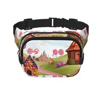 Candy Beautiful Land Sac banane imperméable et réglable pour femme - Sac banane tendance et décontracté pour la course à pied, l'entraînement, la randonnée, les voyages, noir, taille unique, Noir ,