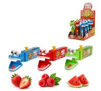 Candy Biters aux Fruits - Lot de 3 Distributeurs avec Sucettes Fraise, Framboise & Pastèque - Confiserie Originale - Bonbon - 606