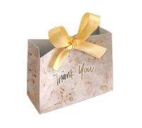 Candy Boites Lot de 10 mini-sacs élégants avec ruban doré for mariage, anniversaire, révélation du sexe, style Noël et Halloween(Grey)