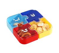 Candy Box Snack Tray - Modular 4-Compartment Detachable Puzzle Organizer, Secure Lid, Fruit, Cookie, Nut, Chocolate Storage, Easy-to-Carry, Ideal for Kids, Adults, Travel, Home, Work, Outdoor
