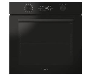 Candy C-Bake 600 CA6 N3B3YTB, Four multifonction, 78L, WIFI, 3300 W, 1 plateau et 1 grille, ventilateur radial, pyrolyse + aqualyse, convection, 12 fonctions, porte 4 verres, Full Black