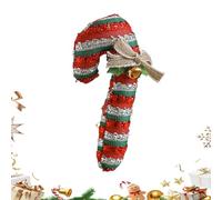 Candy Cane Christmas Decor, Fabric Red And White Home Decor With Bell And Bow For Seasonal Scenes, Candy Christmas Decorations For Fall Winter Garden Holiday Party Home Room Dorm Apt Vacation Photo
