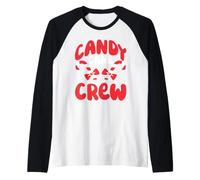 Candy Cane Crew Joyeux Noël, Amateur de Nourriture, Foodie Xmas Sweet Manche Raglan