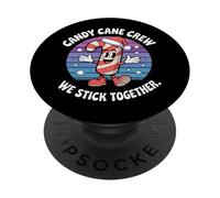 Candy Cane Crew We Stick Together Funny Christmas PopSockets PopGrip Adhésif