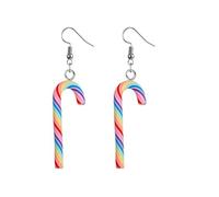 Candy Cane Earrings for Women Fun Christmas Candy Cane Charm Earring Sparkling Holiday Accessories for Parties(#D)