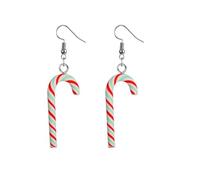 Candy Cane Earrings for Women Fun Christmas Candy Cane Charm Earring Sparkling Holiday Accessories for Parties(#B)