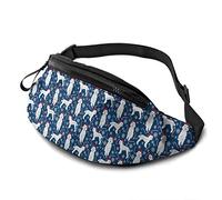 Candy Canes Mignon Caniches Chiens Sac De Taille avec Sangle Réglable Hanche Bum Sac pour Homme Femmes Sports De Plein Air Courir Gym Voyager
