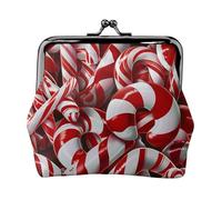 Candy Canes Porte-monnaie pour femme en cuir synthétique avec verrou Kiss-Lock, Noir , Taille unique, Pochette à monnaie