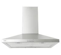 Candy CCE116-1XGG Hotte aspirante 60 cm, 3 niveaux de puissance, 25 W, 285 m3/h, filtres à carbone, 2 panneaux en aluminium anti-graisse, éclairage LED, 52 dB, classe A, acier inoxydable