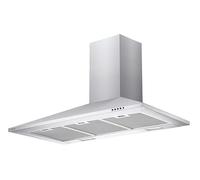 Candy CCE119/1X Hotte aspirante 90 cm, 3 niveaux de puissance, 69 W, 305 M3/H, filtres à carbone, 3 panneaux en aluminium anti-graisse, éclairage LED, 56/62 dB, Classe C, acier inoxydable