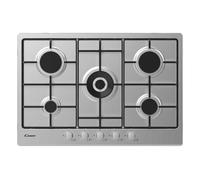 Candy CEL7P4WX Table de cuisson à gaz encastrable en acier inoxydable, 5 brûleurs