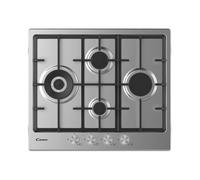 Candy CHG6DWEX Table de Cuisson 4 Feux Gaz 1 Double Couronne Grilles Fonte Inox