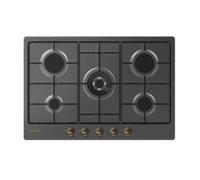 Candy CHW74WGTGH Table de Cuisson 5 Feux Gaz 75 CM Grilles Email Anthracite