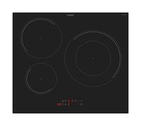 Candy CI633C/E14U Plaque à induction, 3 zones, 60 cm, 9 niveaux de puissance et booster, 7,2 kW, commandes centrales, indicateur de chaleur, verrouillage de sécurité, alerte surchauffe et déversement,