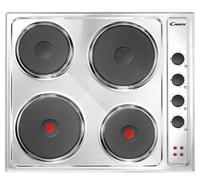Candy CLE64KX Table de Cuisson Électrique 60 CM en Acier Inoxydable 4 Regions