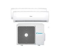 Candy Climatiseur double split 9000 + 1200 Btu, avec pompe à chaleur Wi-Fi, Blanc