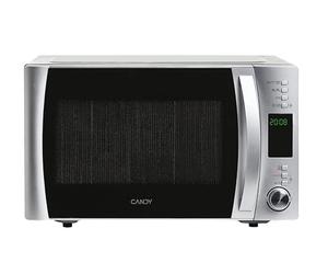 Candy CMXG22DS Micro ondes Grill,Puissant 800W+Gril 1000W,22L, Drogrammateur electronique,10 menus auto, Décongelation poids/temps, Démarrage express, Sécurité enfant, Fonction éco & silence, silver