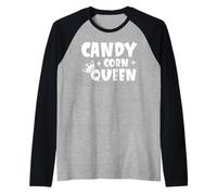 Candy Corn Queen Halloween Funny Fall Manche Raglan