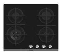 Candy CVG6BF4WEB Pin Cuisson Verre Trempé 4 Regions Cuisson Grilles Fonte Inox