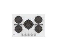 Candy CVG74WPW Plaque de cuisson encastrable 75 cm 5 feux gaz Blanc