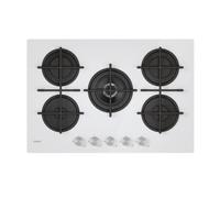 Candy Plaque de cuisson Moderna CVG74WTW – Encastrable 74,5 cm Gaz 5 brûleurs Blanc