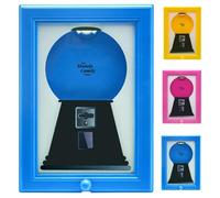 Candy Dispenser Picture Frame, Vintage Hanging Candy Machine Art, Gumball Machine In A Frame, Wall Mounted Candys Dispensers Kitchen, Office or Hallway, Suitable for Birthday & Holiday Gifts(Blue)