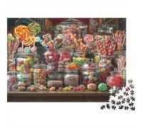Candy Display Jar Colourful Vibrant Candy Shop 1000 Pieces Jigsaw for Adults The Impossible Challenge Brain Development 52x38cm/1000pcs