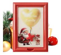 Candy Distributeur Picture Frame - Christmas Gumball Machine for Holiday Decor | Transparent Photo Frame with Rotating Knob, Fast Candy Distribution for Table Living Kitchen Shelf Bar, 30 x 21 x 3 cm