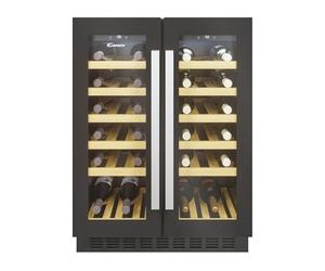 CANDY DiVino CCVB 60D/1 Cave à vin intégrée deux zones, 119 l, 38 bouteilles, contrôle indépendant, 12 étagères, traitement anti-UV, compresseur silencieux, LED, température 5º à 18°, 39 dB