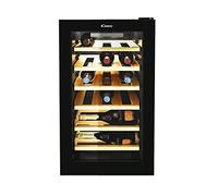 Candy DiVino CWC 021 ELSP/N Cave à Vin de mise en service 73 litres, 21 bouteilles, conservation 7 à 18°C, Interface Electronique, 6 Clayettes en bois, 39 d(B)A, poignées intégrées, couleur noire