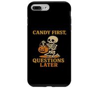 Candy First Questions Later - Squelette d'halloween Amusant Coque pour iPhone 7 Plus/8 Plus