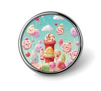 Candy Happy - Petits aimants ronds pour badges nominatifs - Porte-nom magnétiques en métal gravé - Pour vêtements, manteaux, gilets, circulaires, Circular