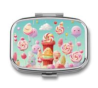 Candy Happy Pilulier mignon - Pilulier pour médicaments - Pilulier quotidien - Petite boîte à pilules pour sac à main