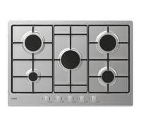 Plaque gaz -CANDY - 5 foyers - L 74,5 x P 51 cm - CHW7X -Acier inoxydable