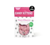 Candy Kittens Bonbons végétaliens très cerise, emballés avec du jus de fruits et des ingrédients naturels, grandes saveurs de petits chatons, bonbons végétariens - Boîte de 7 sacs de bonbons (145 g)