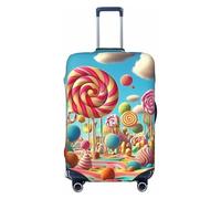Candy Land Housse de protection élastique pour valise de voyage Motif imprimé anti-rayures, Noir , L