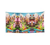 Candy Land Impression Holloween Bannière festive, panneau pour célébrations, facile à accrocher avec des cordes, 1 paquet