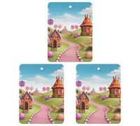 Candy Land Lot de 3 désodorisants carrés à suspendre pour voiture, maison, bureau, style gris