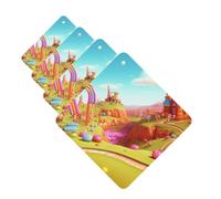 Candy land Lot de 4 cartes parfumées à suspendre pour voiture, aromathérapie, armoire, salle de bain, voiture, miroir intérieur