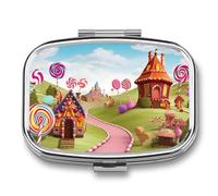 Candy Land Pilulier portable à 2 compartiments pour poche ou sac à main en métal