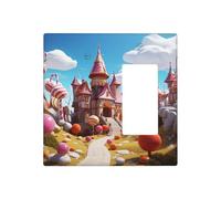 Candy land Plaques murales décoratives pour interrupteur 2 interrupteurs - Plaque d'interrupteur électrique en thermoplastique - Vis incluses