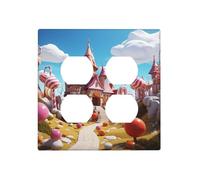 Candy land Plaques murales décoratives pour interrupteur 2 interrupteurs - Plaque d'interrupteur électrique en thermoplastique - Vis incluses