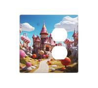 Candy land Plaques murales décoratives pour interrupteur 2 interrupteurs - Plaque d'interrupteur électrique en thermoplastique - Vis incluses