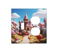 Candy land Plaques murales décoratives pour interrupteur 2 interrupteurs - Plaque d'interrupteur électrique en thermoplastique - Vis incluses