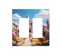 Candy land Plaques murales décoratives pour interrupteur 2 interrupteurs - Plaque d'interrupteur électrique en thermoplastique - Vis incluses