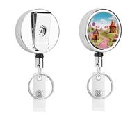 Candy Land - Porte-badge rétractable pour infirmière - Porte-clés en métal robuste avec corde en nylon de 68,1 cm - Étiquettes amusantes pour enseignants, infirmières, médecins, travailleurs