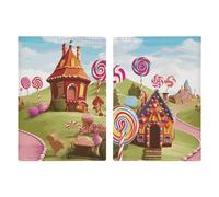 Candy Land - Porte-passeport de voyage avec emplacements pour cartes de crédit et fente d'embarquement pour voyage, carte d'identité familiale (20,3 x 13,7 cm)
