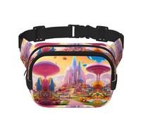 Candy Land Sac banane avec rallonge pour homme et femme avec poches zippées, noir, One Size