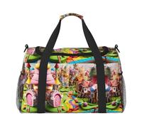 Candy Land Sac de voyage de grande capacité avec imprimé pour usage quotidien, noir, One Size
