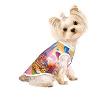 Candy Land T-shirt sans manches pour petit chiot ou chaton pour intérieur et extérieur Motif imprimé